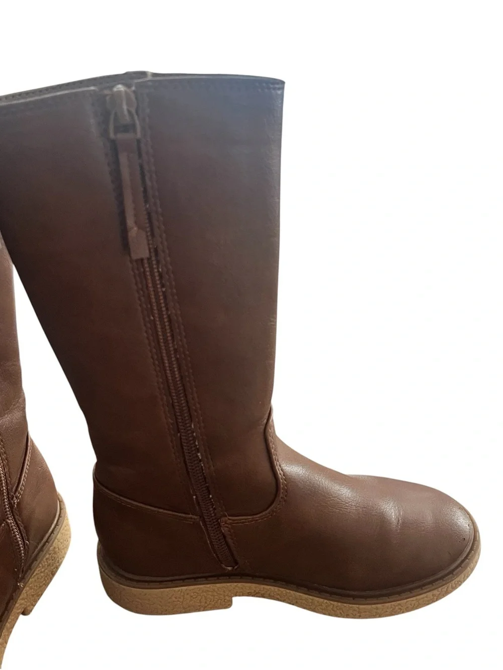Cat & Jack Brown Girls Tall Zip Boots
